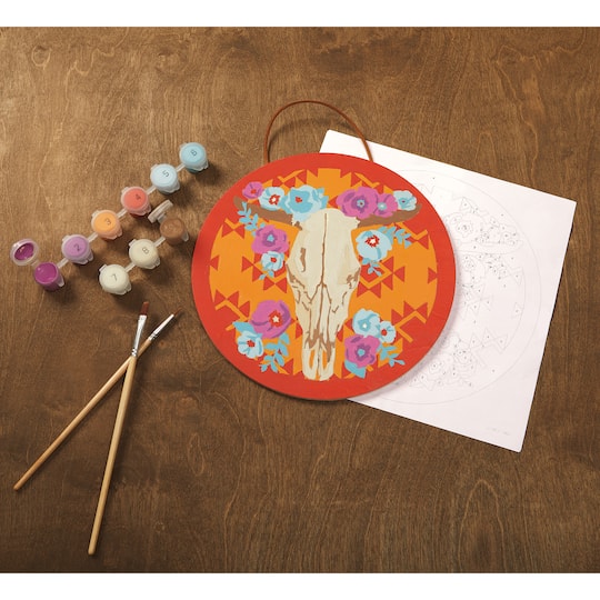 Cow Skull Plywood Surface Paint-by-Number Kit by Artist&#x27;s Loft&#x2122;